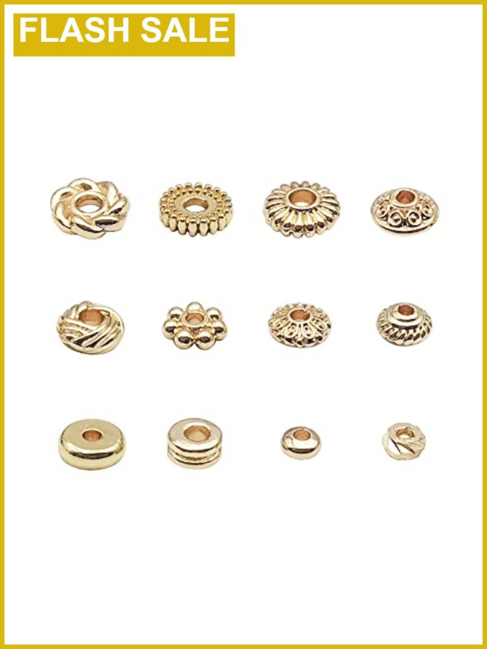 120pcs Gold Plated Spacer Beads Heishi Rondelle for Jewelry Making